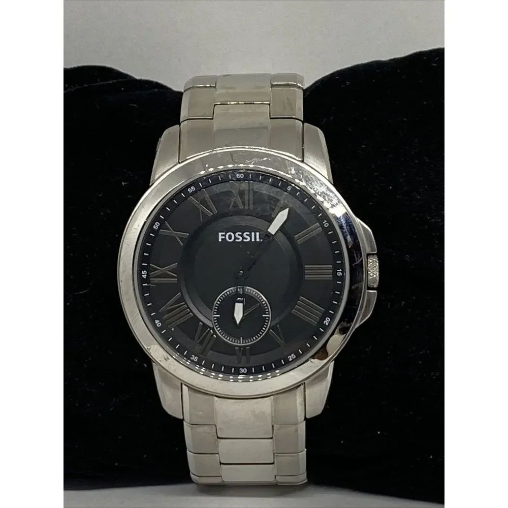 Fossil Grant FS4973 Men's Stainless Steel Analog Black Dial Quartz Watch XR914